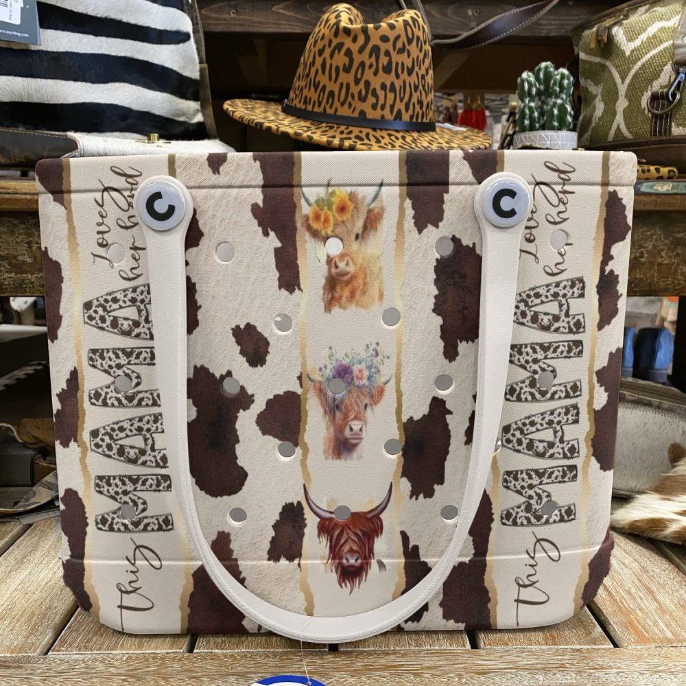 Bucket Tote Bag, Limited Edition Bogg Bag, Beach Bag Mama Loves Her Herd - Image 2