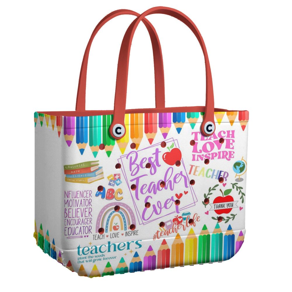 Bucket Tote Bag, Limited Edition Bogg Bag, Beach Bag Work Of Heart