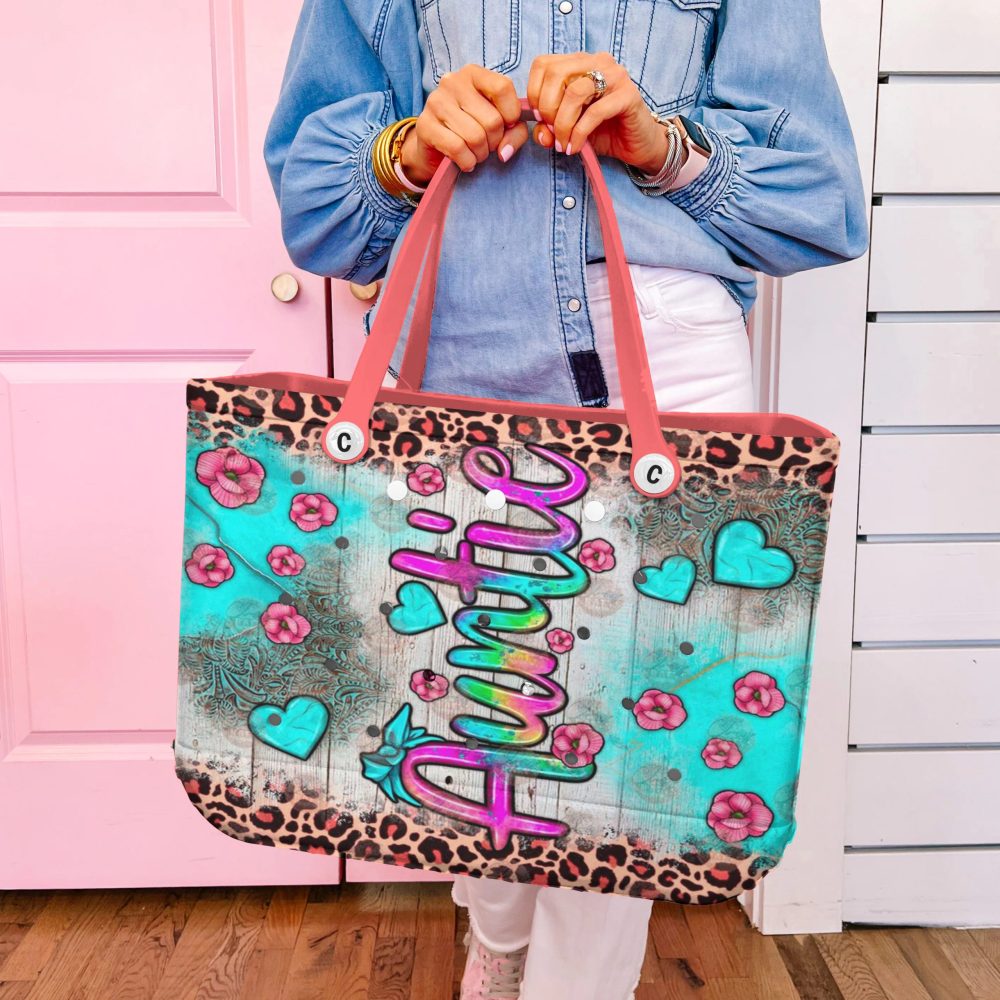 Bucket Tote Bag, Limited Edition Bogg Bag, Beach Bag Auntie'S Floral Wishes - Image 7