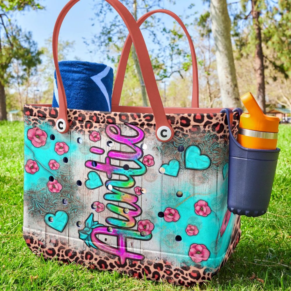 Bucket Tote Bag, Limited Edition Bogg Bag, Beach Bag Auntie'S Floral Wishes - Image 4