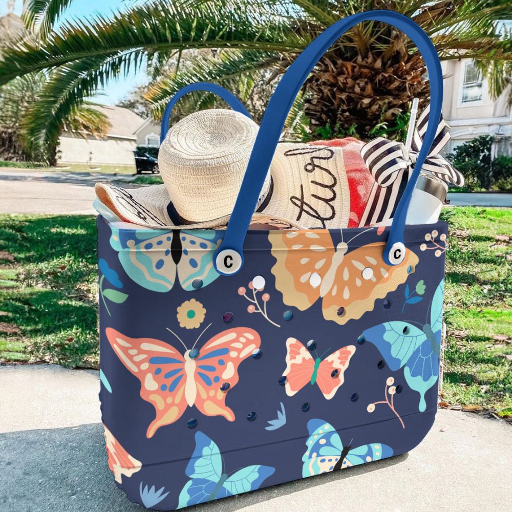 Bucket Tote Bag, Limited Edition Bogg Bag, Beach Bag Flutterby Fantasy - Image 4