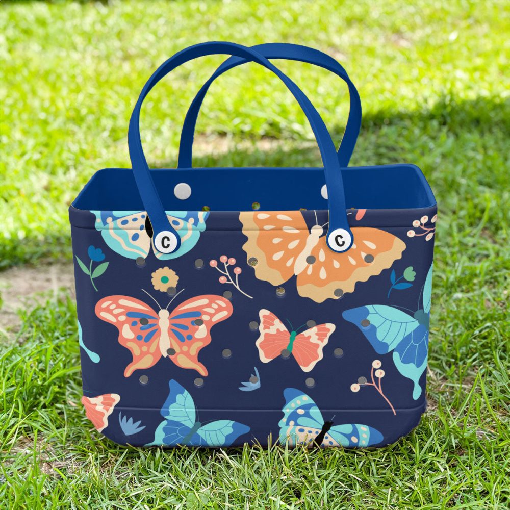 Bucket Tote Bag, Limited Edition Bogg Bag, Beach Bag Flutterby Fantasy - Image 2
