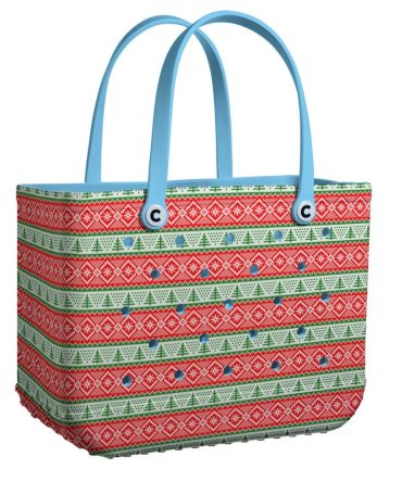 Bucket Tote Bag, Limited Edition Bogg Bag, Beach Bag Festive Holiday Tote