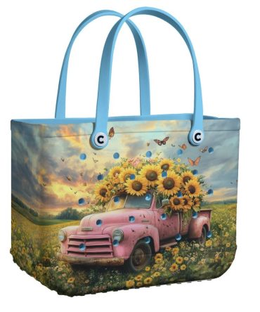 Bucket Tote Bag, Limited Edition Bogg Bag, Beach Bag Sunflower Cargo