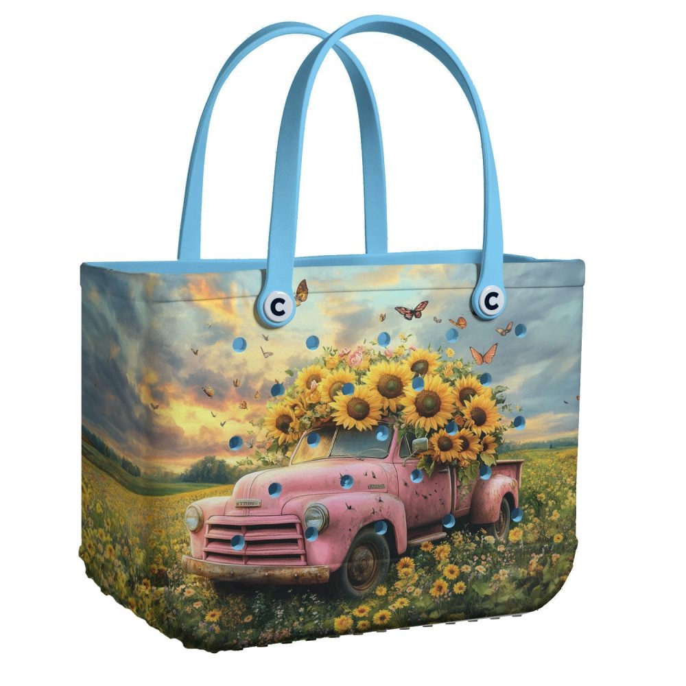 Bucket Tote Bag, Limited Edition Bogg Bag, Beach Bag Sunflower Cargo