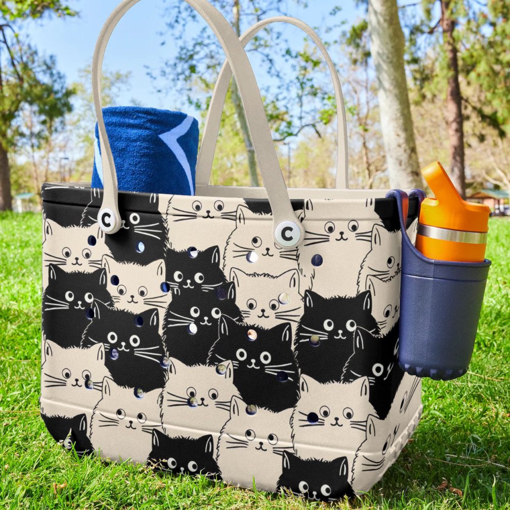 Adorable Cat Print Tote Bag – Stylish, Spacious, Perfect For Cat Lovers - Image 4