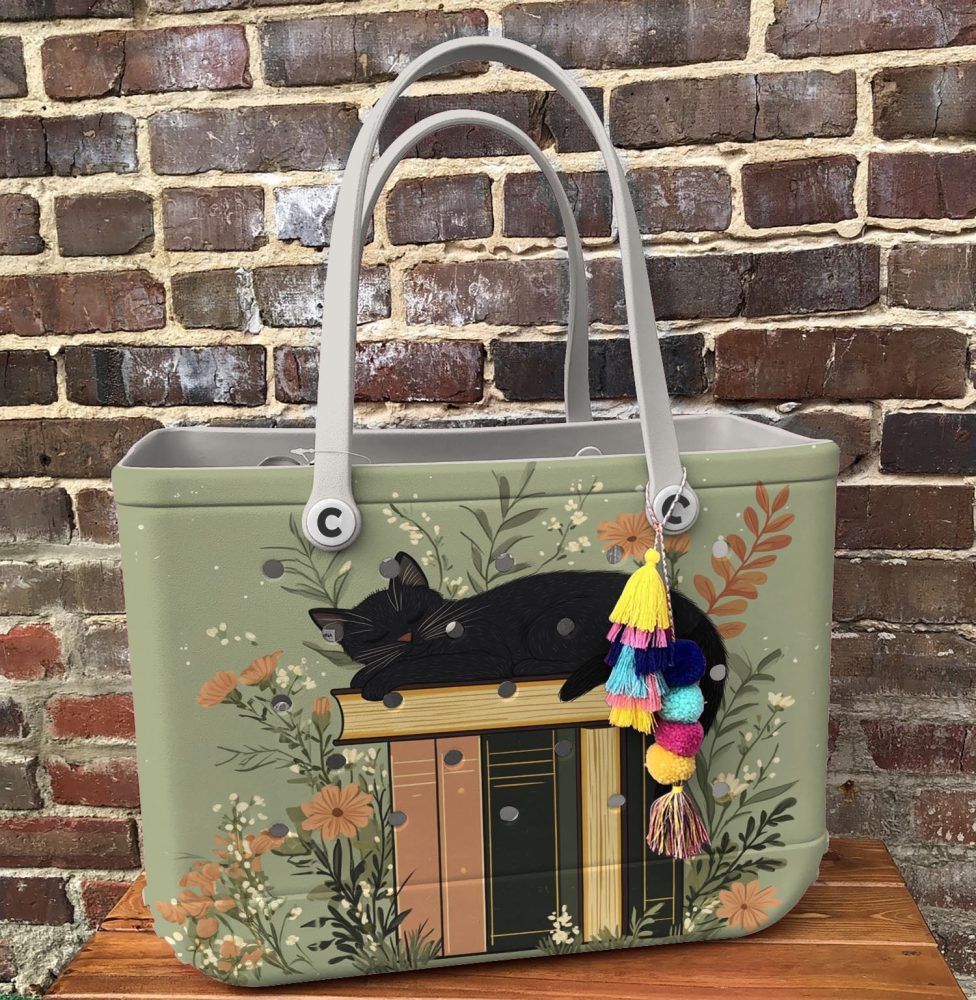 Bucket Tote Bag, Limited Edition Bogg Bag, Beach Bag Feline Fantasy - Image 3