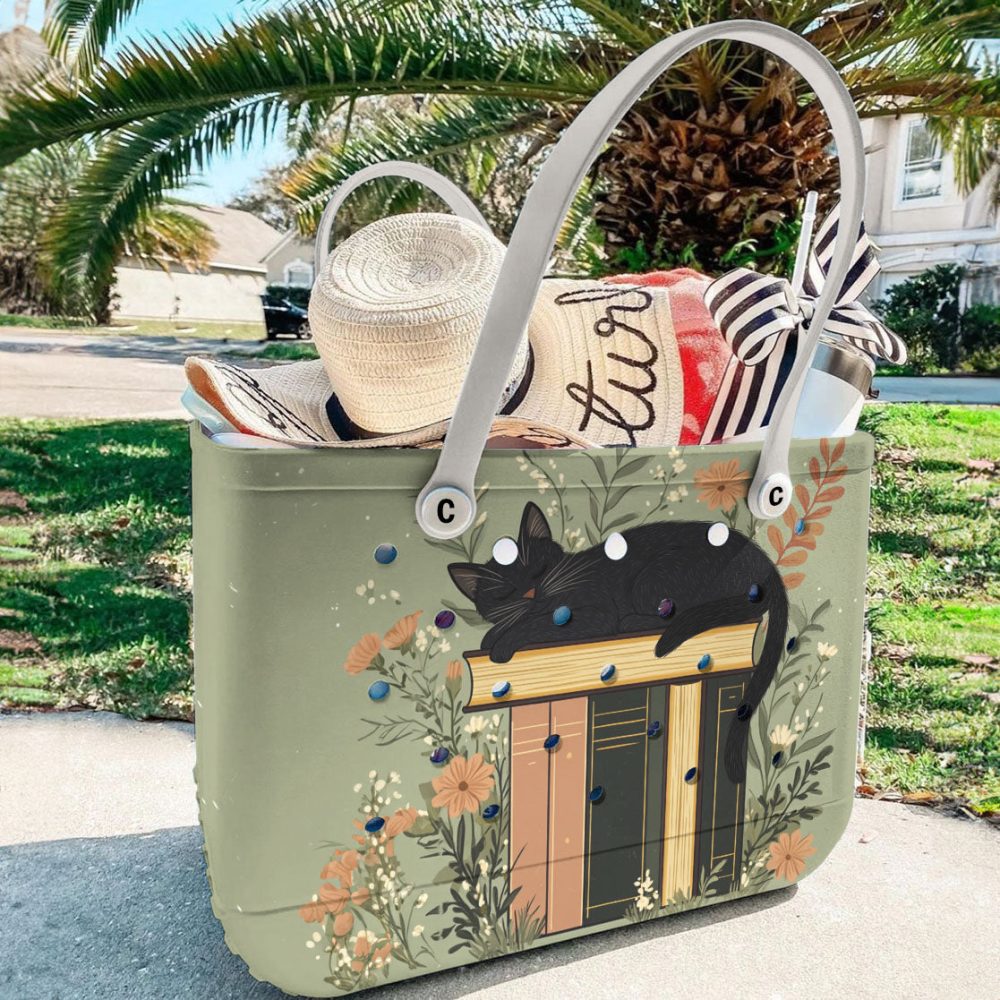 Bucket Tote Bag, Limited Edition Bogg Bag, Beach Bag Feline Fantasy - Image 5