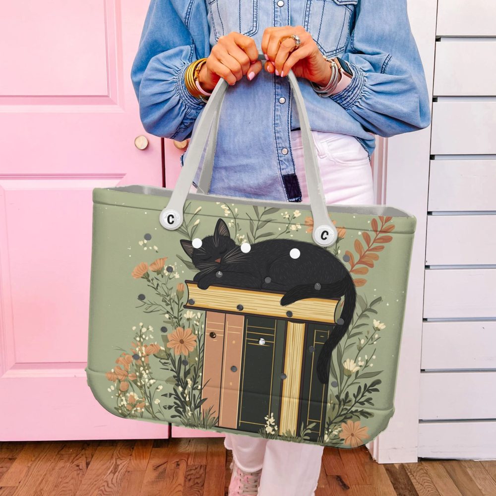 Bucket Tote Bag, Limited Edition Bogg Bag, Beach Bag Feline Fantasy - Image 4