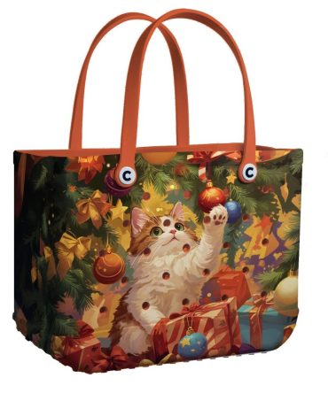 Bucket Tote Bag, Limited Edition Bogg Bag, Beach Bag Pawsitively Merry