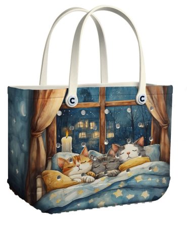 Bucket Tote Bag, Limited Edition Bogg Bag, Beach Bag Purrfect Night