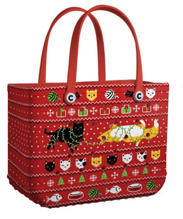 Bucket Tote Bag, Limited Edition Bogg Bag, Beach Bag Merry Kitties