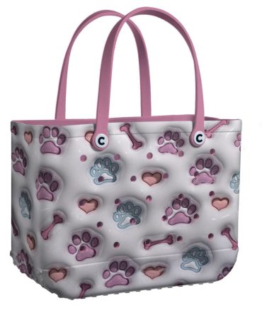Stylish Pink Paw Print Tote Bag - Perfect For Pet Lovers & Everyday Use!