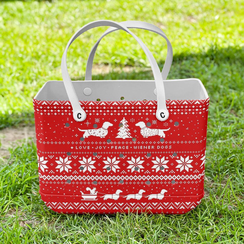 Bucket Tote Bag, Limited Edition Bogg Bag, Beach Bag Festive Franks - Image 4