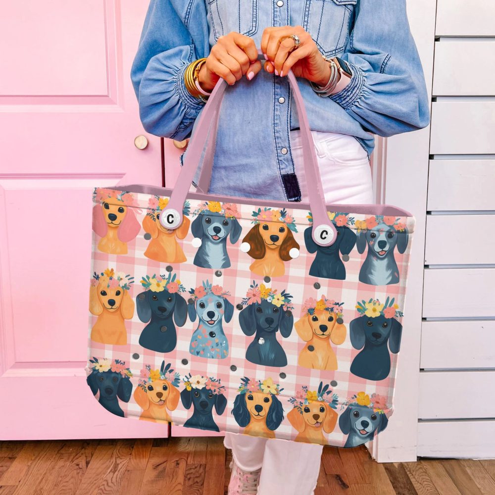 Bucket Tote Bag, Limited Edition Bogg Bag, Beach Bag Fluffy Florals - Image 3