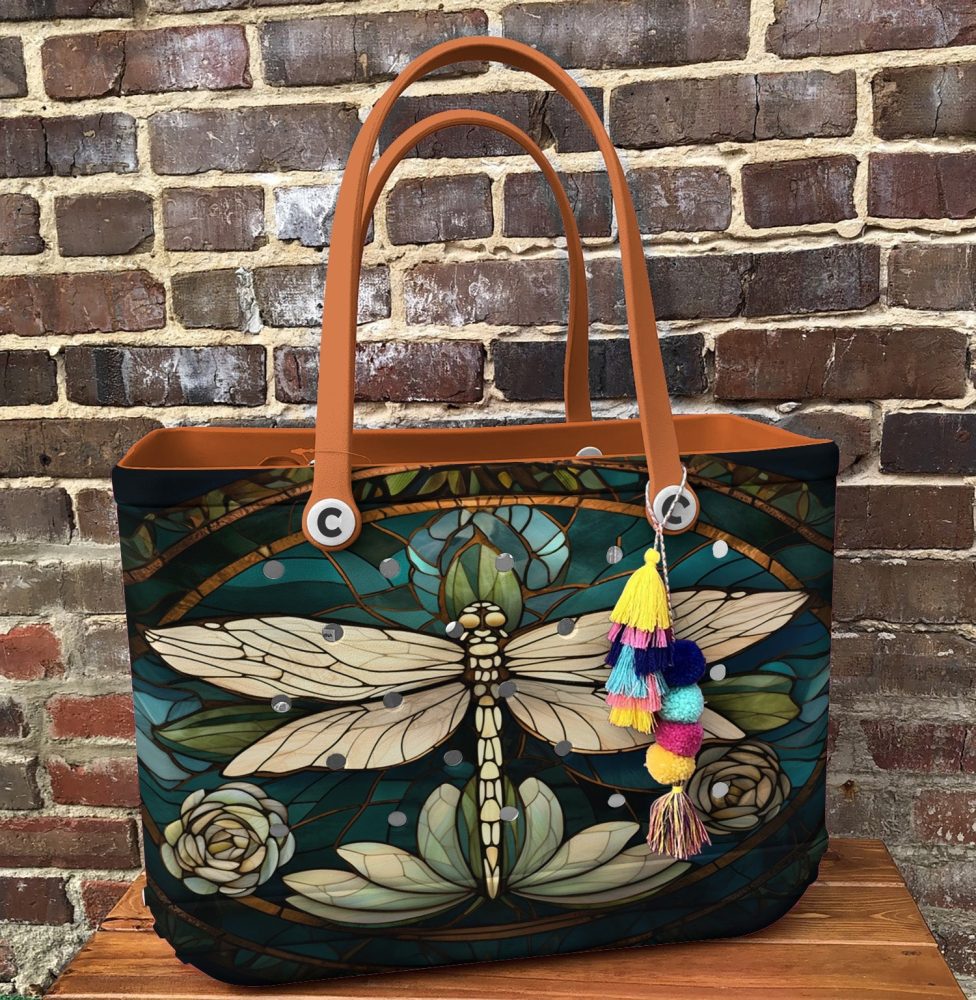 Elegant Dragonfly Tote Bag – Vibrant Stained Glass Design, Durable & Stylish For Everyday Use - Image 5