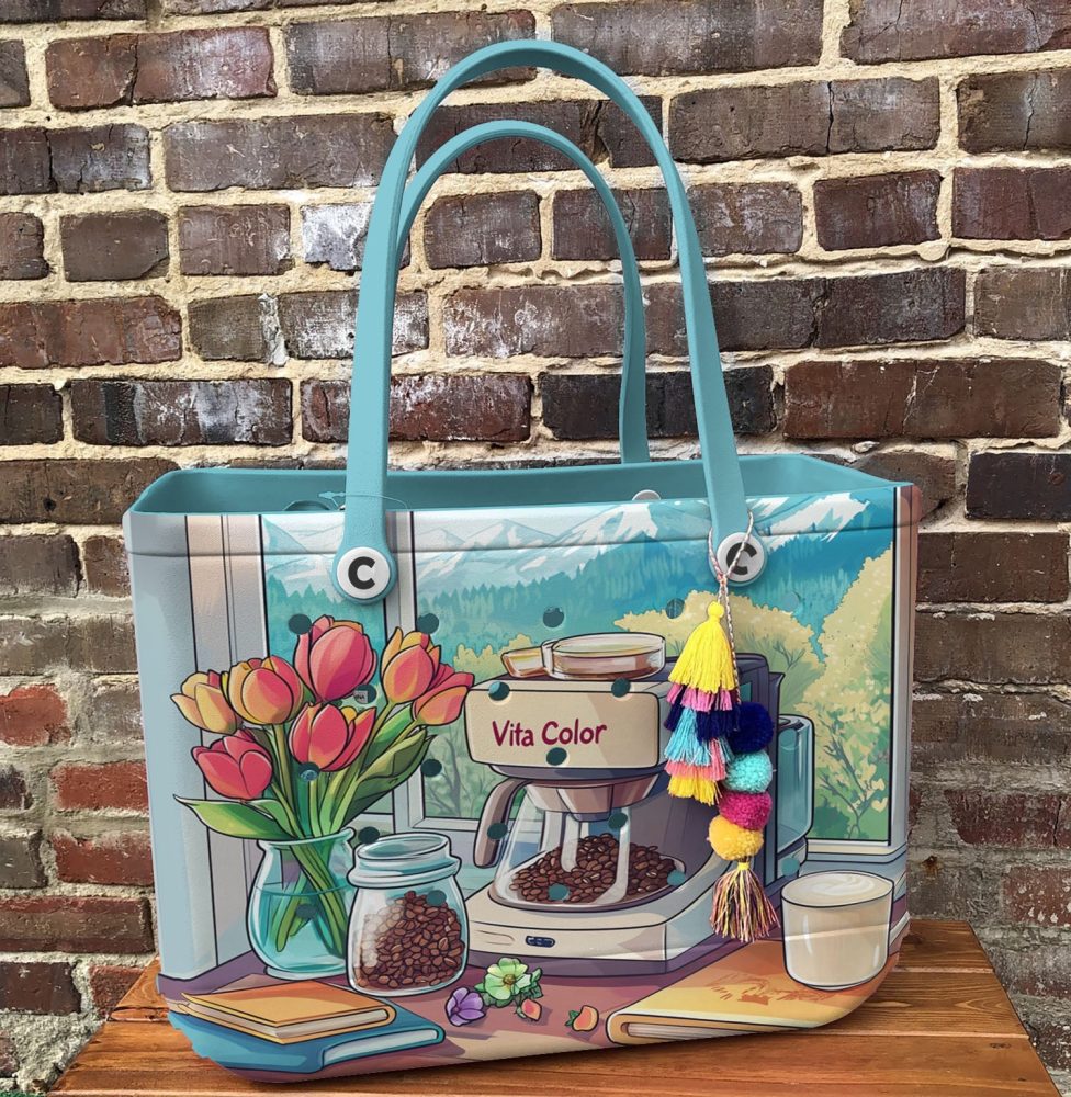 Bucket Tote Bag, Limited Edition Bogg Bag, Beach Bag Morning Brew Bliss - Image 5