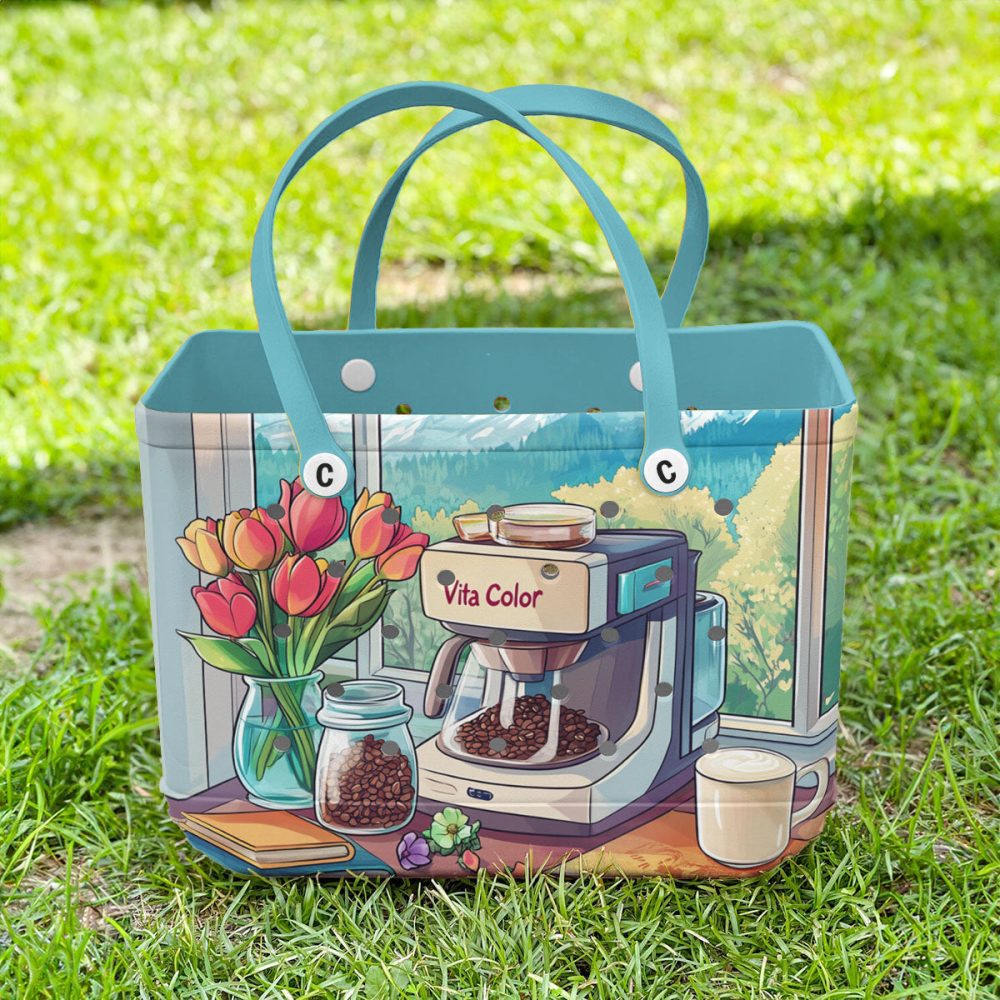 Bucket Tote Bag, Limited Edition Bogg Bag, Beach Bag Morning Brew Bliss - Image 2