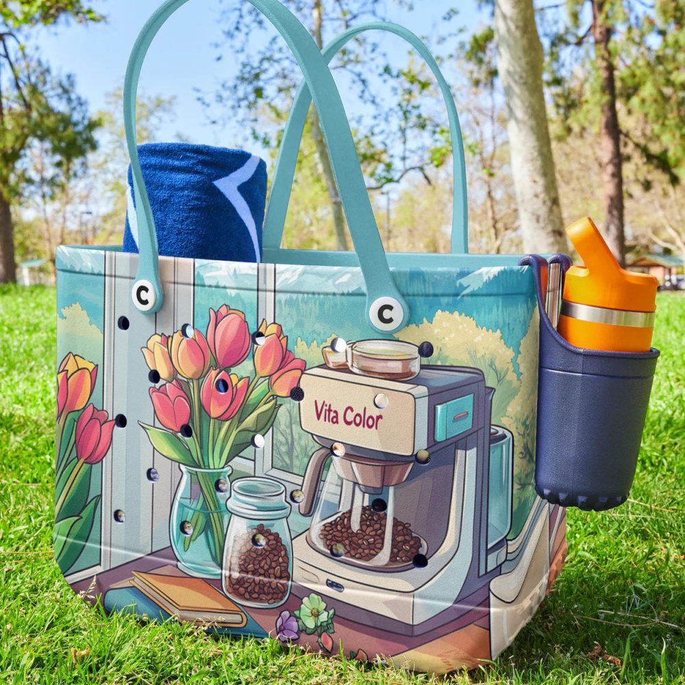 Bucket Tote Bag, Limited Edition Bogg Bag, Beach Bag Morning Brew Bliss - Image 4