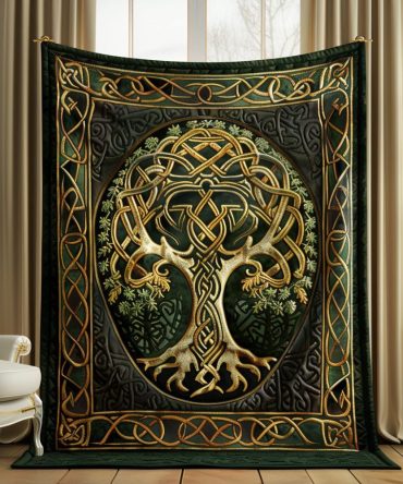 Artisan Celtic Tree Of Life Quilted Blanket