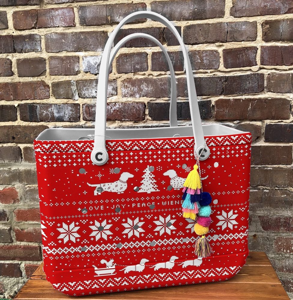 Bucket Tote Bag, Limited Edition Bogg Bag, Beach Bag Festive Franks - Image 3