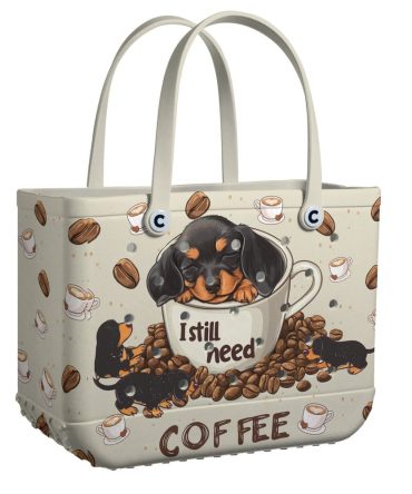 Bucket Tote Bag, Limited Edition Bogg Bag, Beach Bag Dachshund Brew