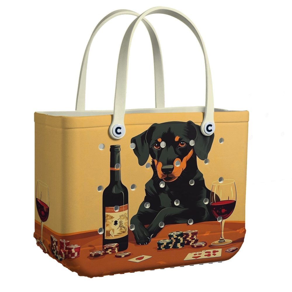 Bucket Tote Bag, Limited Edition Bogg Bag, Beach Bag Casino Canine
