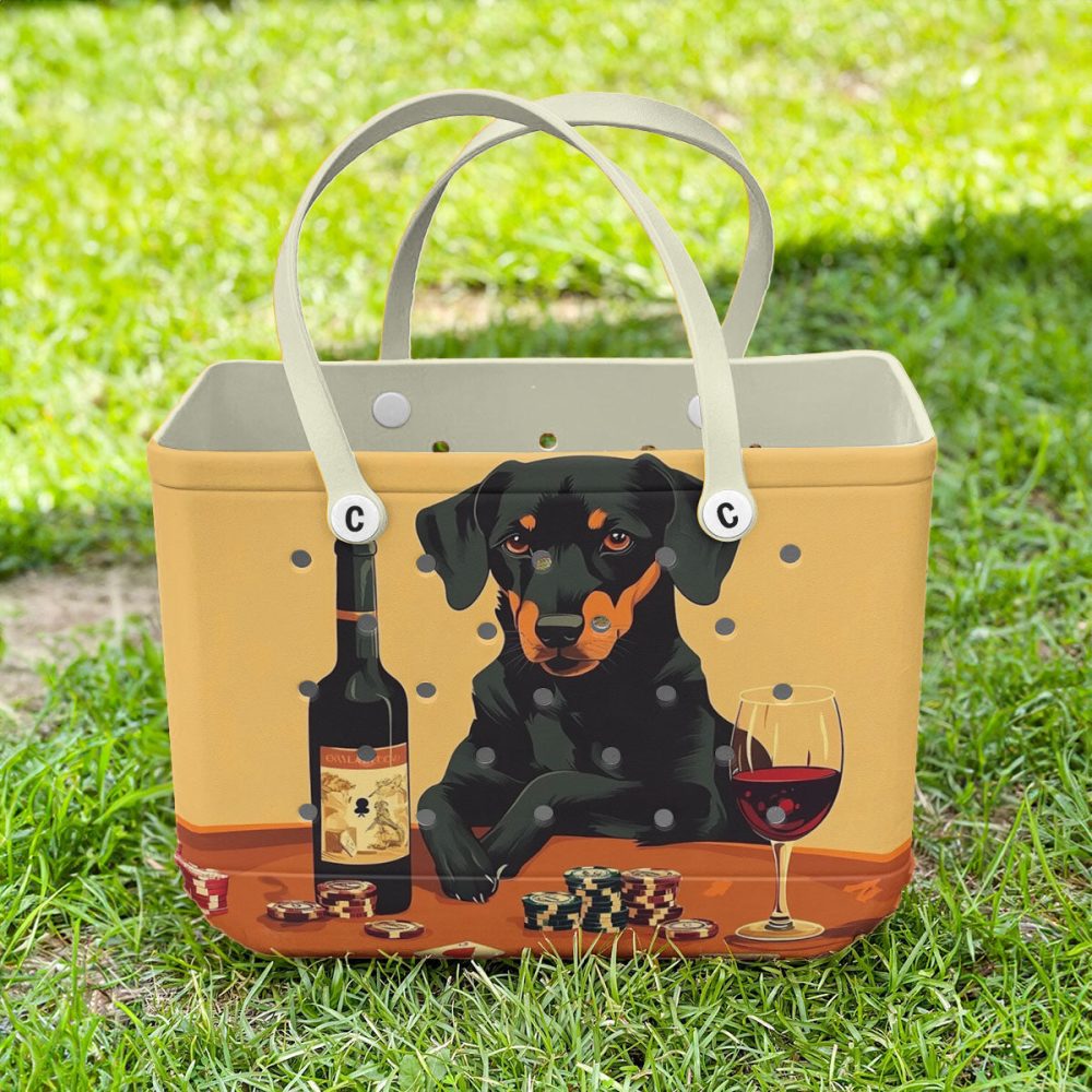 Bucket Tote Bag, Limited Edition Bogg Bag, Beach Bag Casino Canine - Image 2