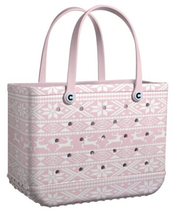 Stylish Pink Patterned Tote Bag – Spacious & Durable For Beach, Shopping & Travel
