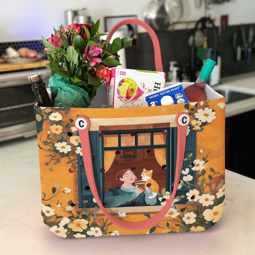 Bucket Tote Bag, Limited Edition Bogg Bag, Beach Bag A Peaceful Day - Image 2