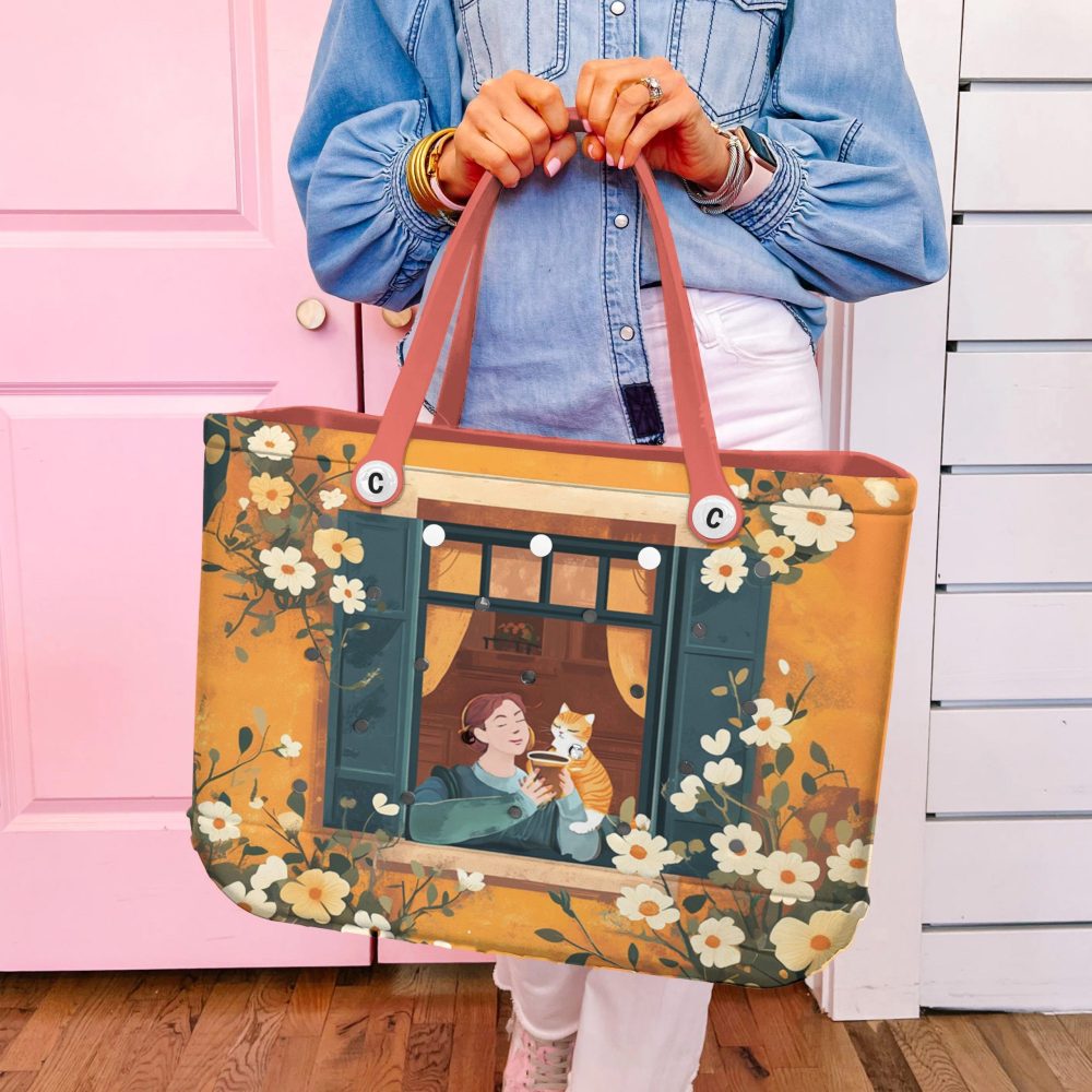 Bucket Tote Bag, Limited Edition Bogg Bag, Beach Bag A Peaceful Day - Image 3