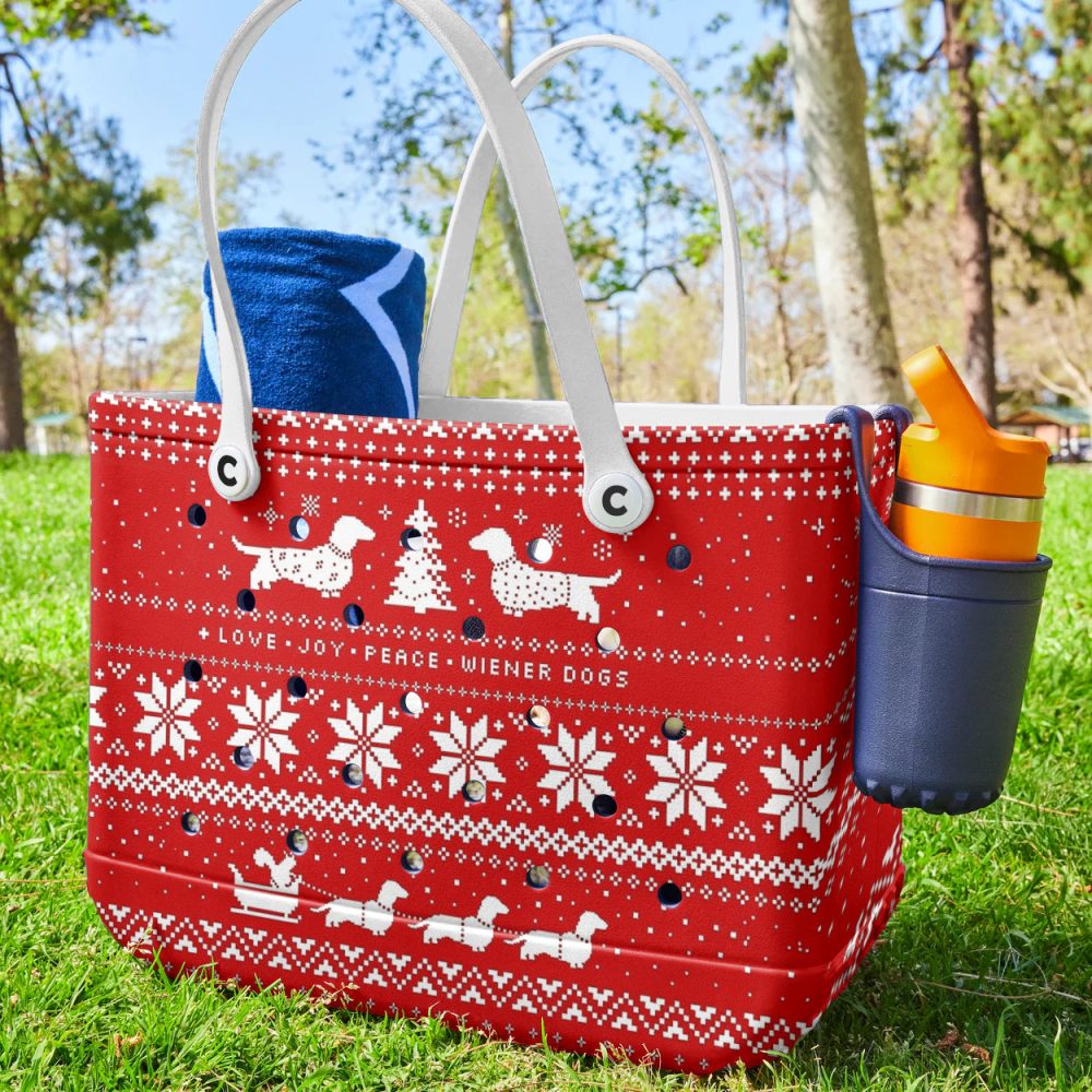 Bucket Tote Bag, Limited Edition Bogg Bag, Beach Bag Festive Franks - Image 2