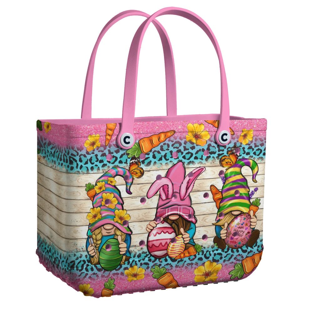 Bucket Tote Bag, Limited Edition Bogg Bag, Beach Bag Easter Gnomes
