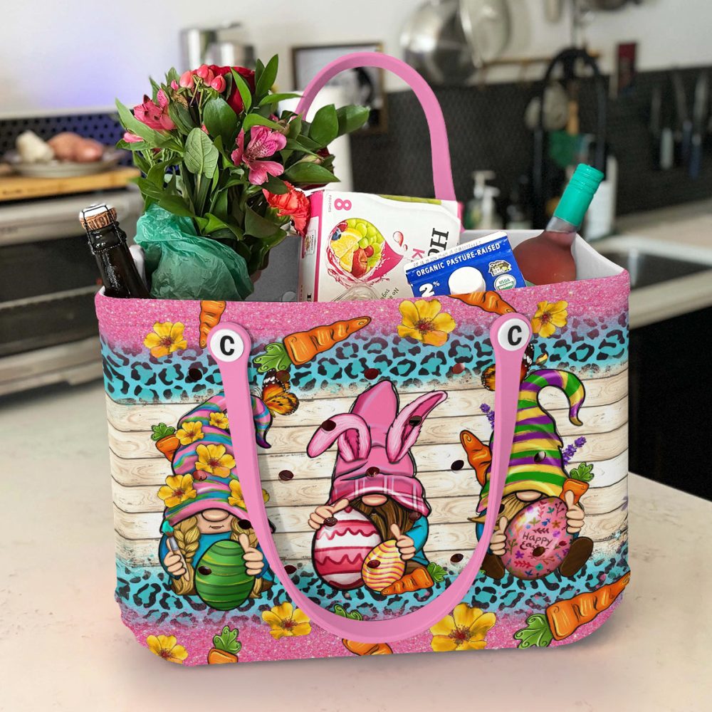 Bucket Tote Bag, Limited Edition Bogg Bag, Beach Bag Easter Gnomes - Image 5