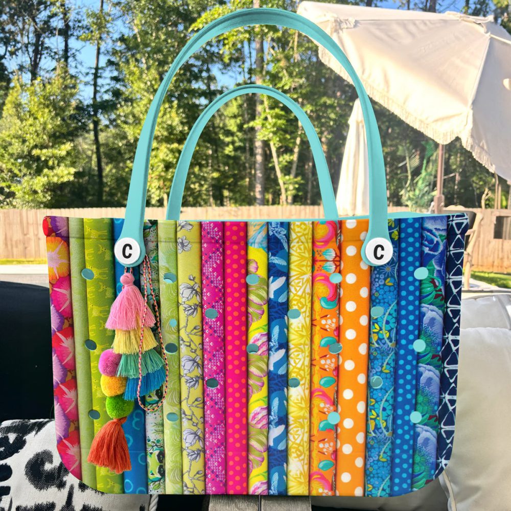 Vibrant Multicolor Striped Tote Bag - Perfect For Beach, Shopping & Everyday Use - Image 2