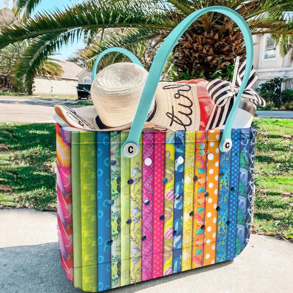Vibrant Multicolor Striped Tote Bag - Perfect For Beach, Shopping & Everyday Use - Image 6