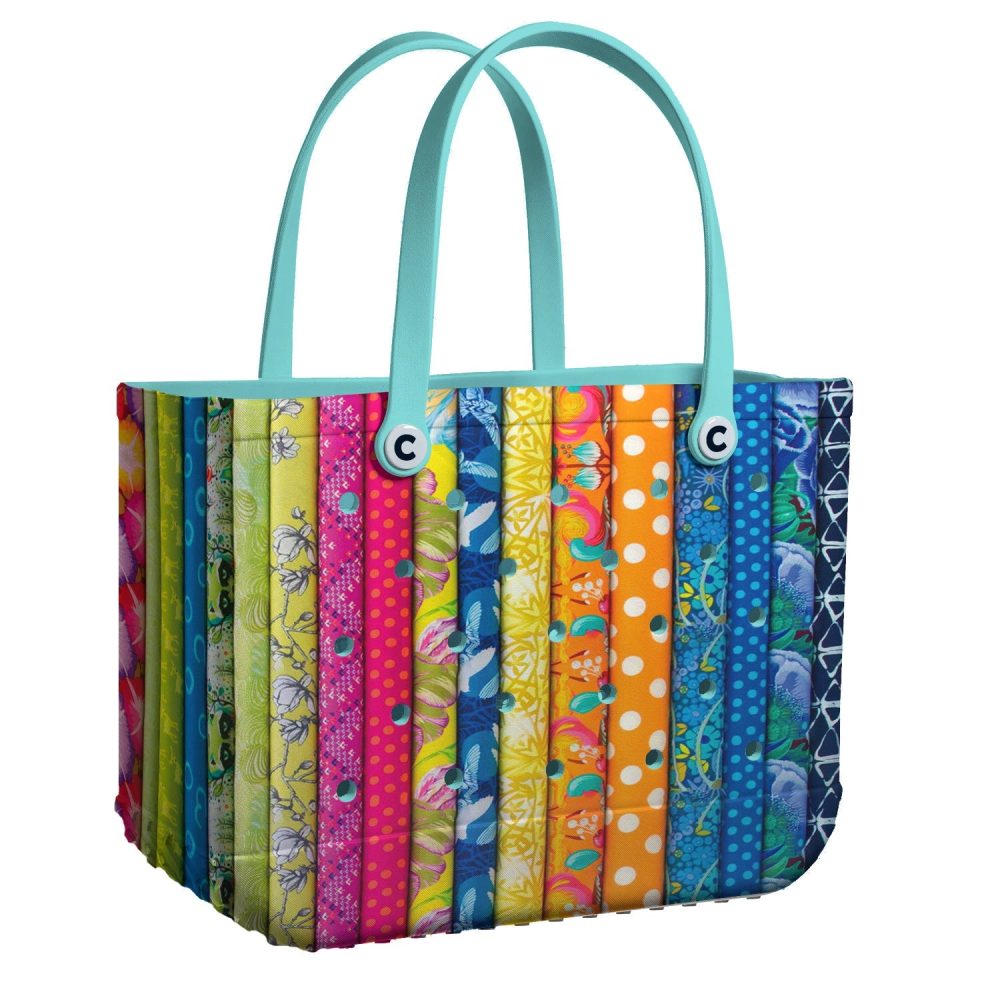 Vibrant Multicolor Striped Tote Bag - Perfect For Beach, Shopping & Everyday Use