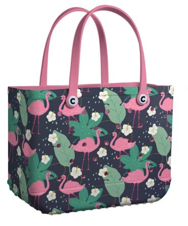 Bucket Tote Bag, Limited Edition Bogg Bag, Beach Bag Flamingo Fiesta