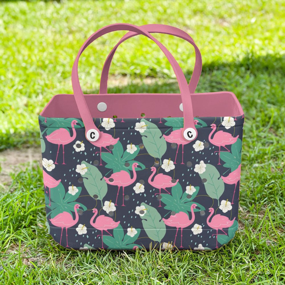 Bucket Tote Bag, Limited Edition Bogg Bag, Beach Bag Flamingo Fiesta - Image 2
