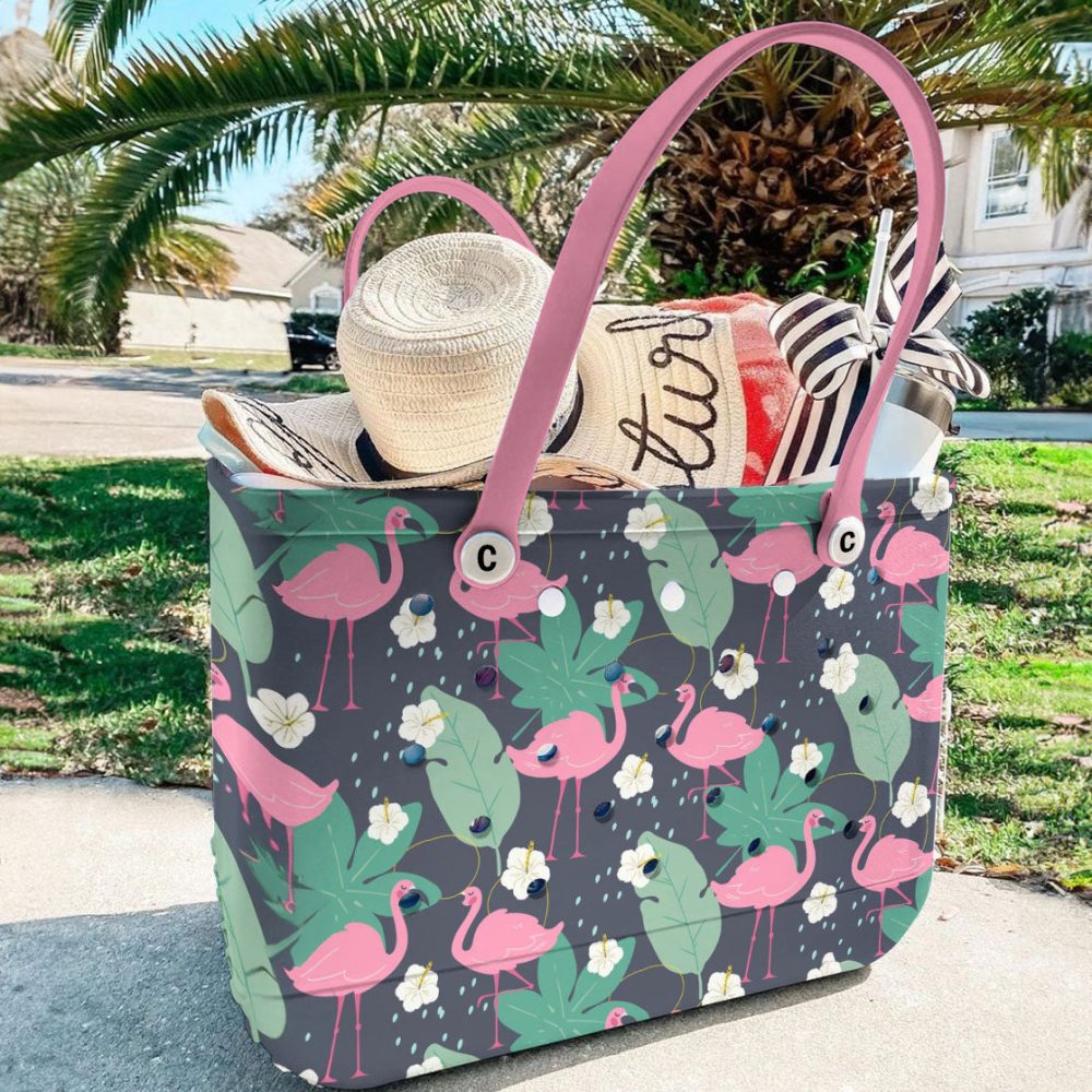 Bucket Tote Bag, Limited Edition Bogg Bag, Beach Bag Flamingo Fiesta - Image 4