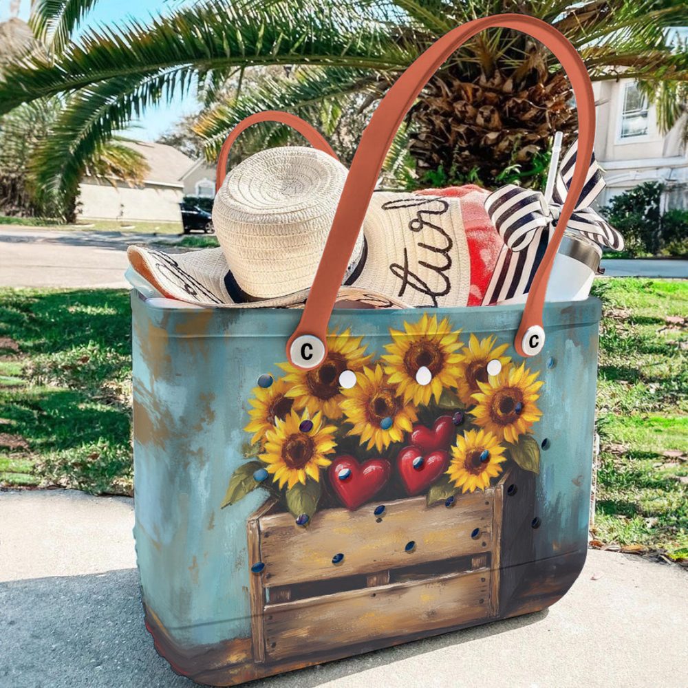 Bucket Tote Bag, Limited Edition Bogg Bag, Beach Bag Rustic Romance - Image 2