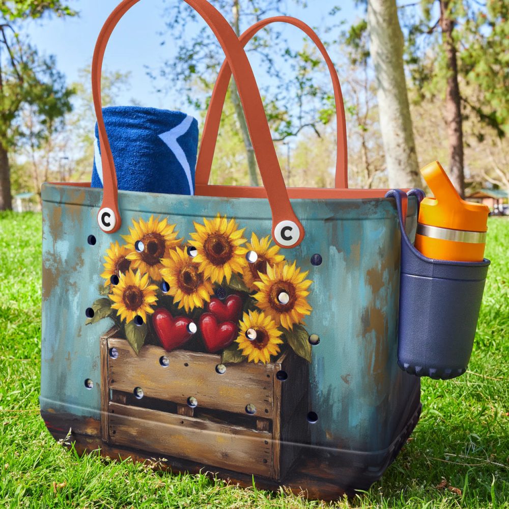 Bucket Tote Bag, Limited Edition Bogg Bag, Beach Bag Rustic Romance - Image 3