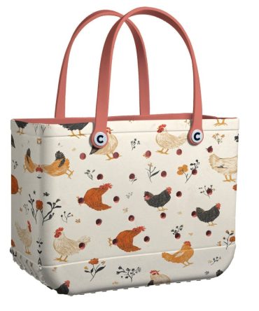 Charming Chicken Print Tote Bag - Stylish, Eco-Friendly & Spacious For Everyday Use