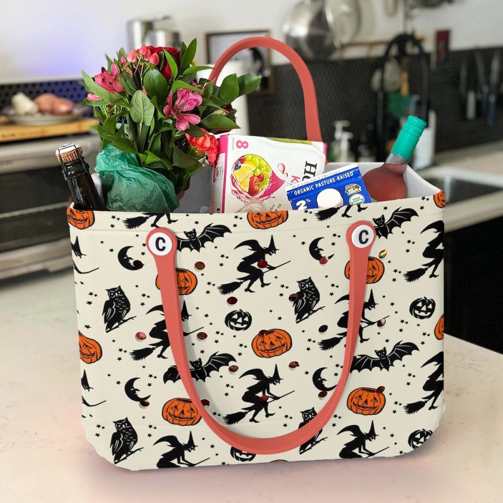 Spooky Halloween Tote Bag - Witch & Pumpkin Print, Perfect For Trick-Or-Treating & Fall Festivities - Image 5