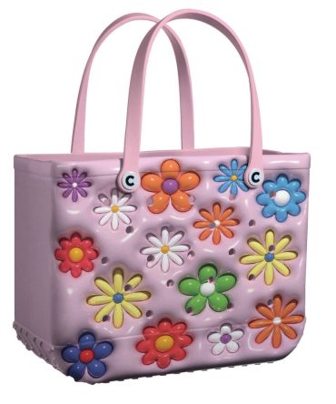 Chic Pink Flower Tote Bag - Stylish & Spacious For Everyday Use