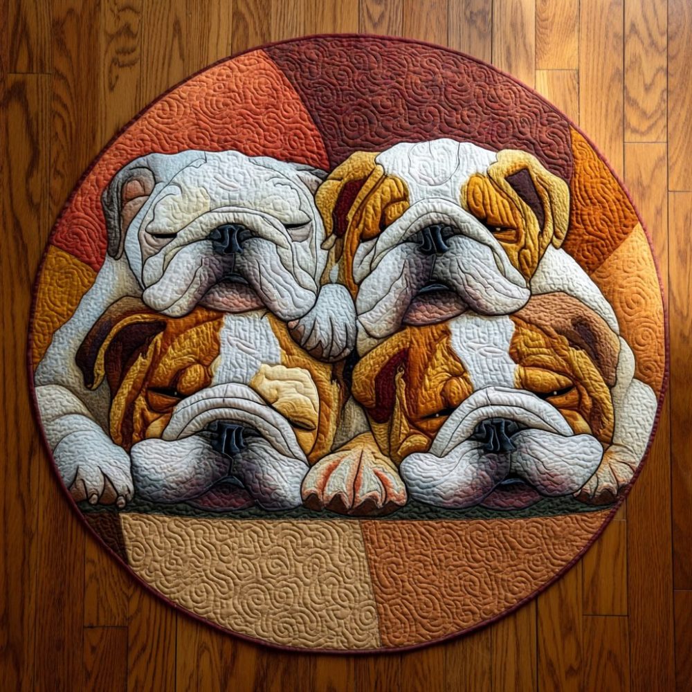 Bulldog Nap Haven Quilted Round Mat