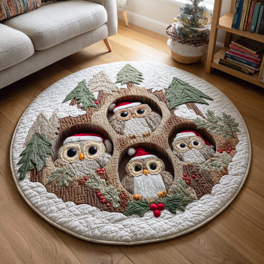 Holiday Perch Quilted Round Mat