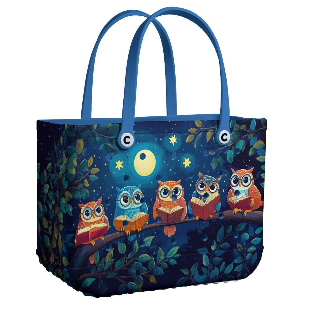 Bucket Tote Bag, Limited Edition Bogg Bag, Beach Bag Owl Readers