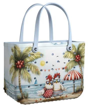 Bucket Tote Bag, Limited Edition Bogg Bag, Beach Bag Tropical Chicks