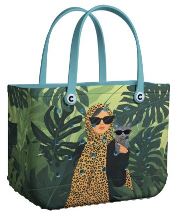 Bucket Tote Bag, Limited Edition Bogg Bag, Beach Bag Jungle Chic